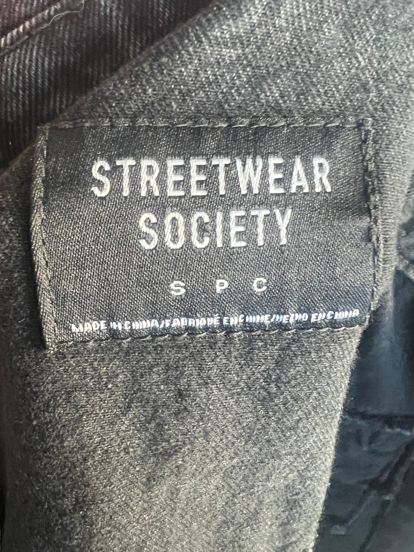 Streetwear Society Black Denim Jacket with Puffed Shoulders.