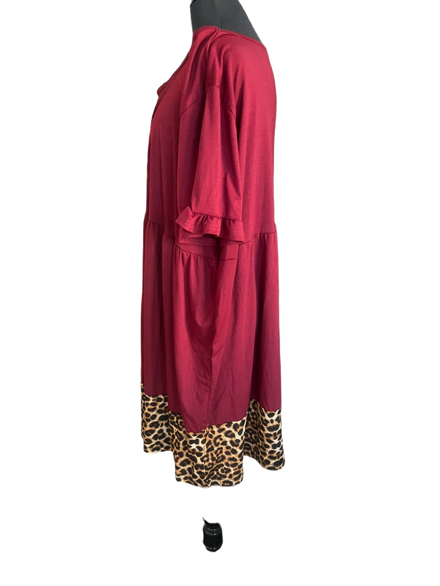 Shein Curve Red & Leopard Print Dress