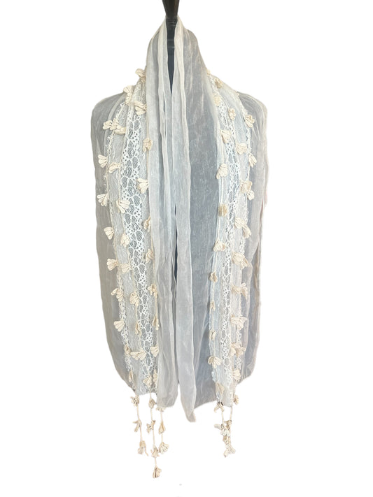 Sheer Cream Lace Scarf